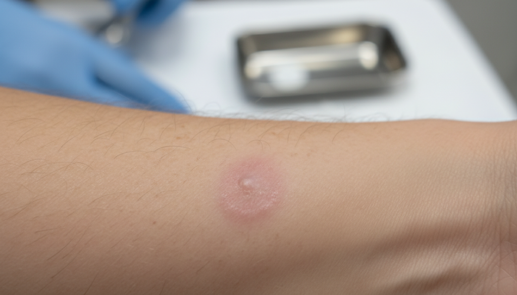 Lesão dermatológica inexplicável em pele humana, foco em marcas físicas UAP