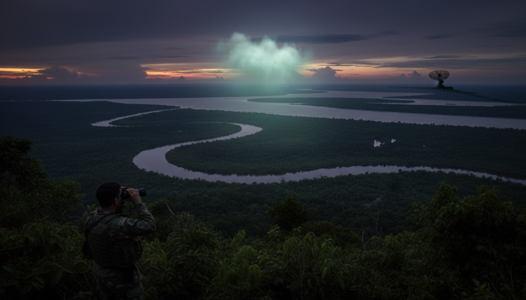 Imagem de UAP sobre a Ilha de Marajó, Operação Prato, fenômeno luminoso na Amazônia