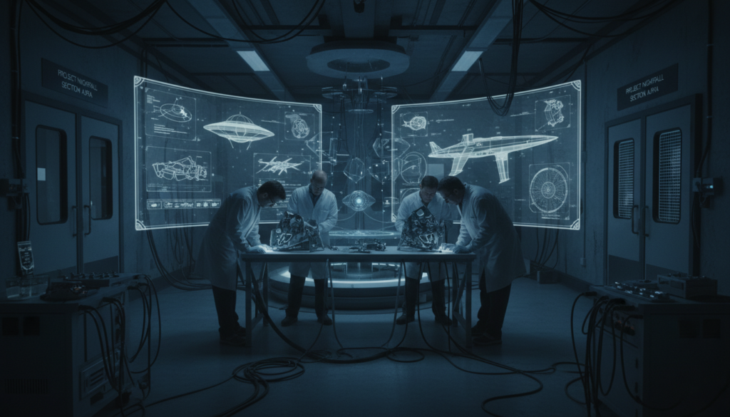 Laboratório secreto Legacy Programs UAP, engenharia reversa tecnologia não-humana, pesquisa militar classificada, instalação de defesa avançada