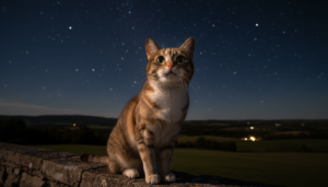 Cão olhando para o céu noturno, comportamento animal UAP, sensor biológico, fenômeno anômalo