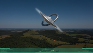 UAP metálico sobre Triângulo Mineiro, sem propulsão visível, em manobra anômala