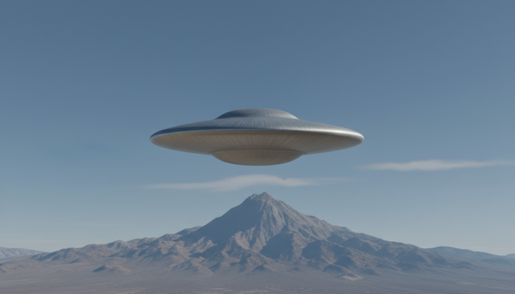 Imagem conceitual de um UAP com distorção visual, sugerindo lente gravitacional