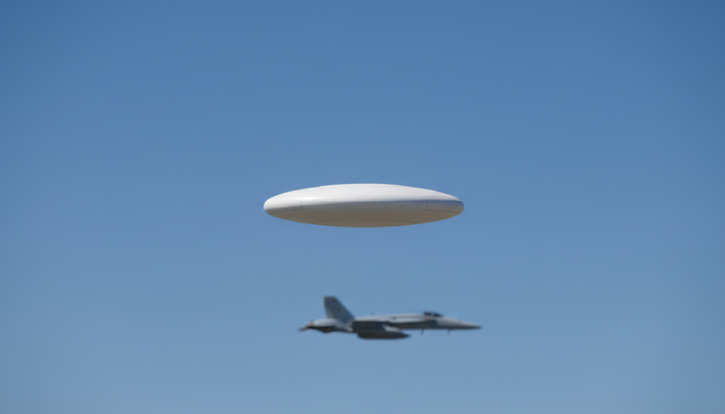 UAP 'Tic Tac' em voo, com caça F/A-18 da Marinha dos EUA