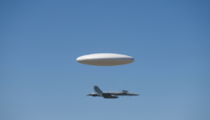 UAP 'Tic Tac' em voo, com caça F/A-18 da Marinha dos EUA